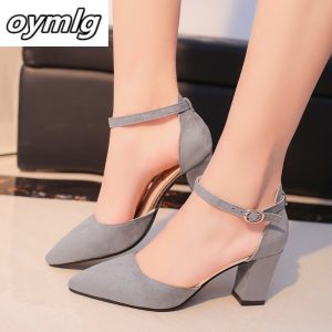 Latest Sandalias femeninas high heels Autumn Flock pointed sandals sexy high heels female summer shoes Female sandals mujer s040