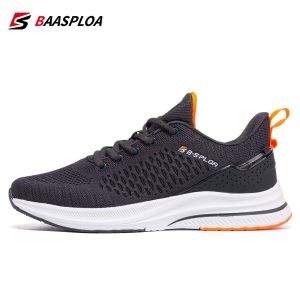 Baasploa New Men Knit Casual Walking Shoes Breathable Trendy Sneakers Original Light Shock Absorption Male Tennis Shoe