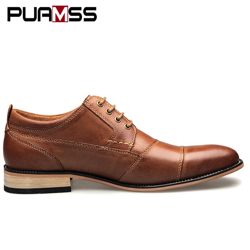 Brand Men Shoes Top Quality Oxfords British Style Men Genuine Leather Dress Shoes Business Formal Shoes Men Flats Plus Size 50 - Image 2