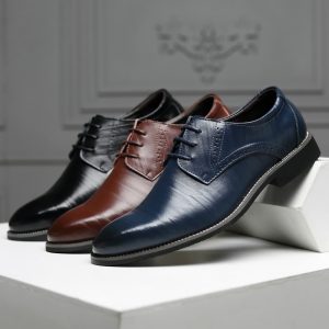 Men Formal Shoes Latest Spring & Autumn Brand Wedding Dress Shoes Men New Suede Footwear Black Fashion Design Leather Men Shoes