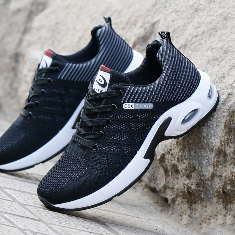 Men's running shoes light air cushion sneakers comfortable and breathable large size 48 mesh summer outdoor sports casual shoes - Image 3