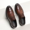 Oxford Mens Dress Shoes Formal Business Lace-up Full Grain Leather Minimalist Shoes for Men men dress shoes