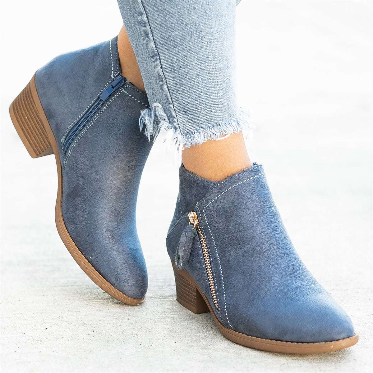 Winter Women Ankle Boots Latest Zipper Platform Shoes Autumn Low Heels Solid Colors Boots Sexy Ladies Pumps Botas De Mujer Botines - Image 5