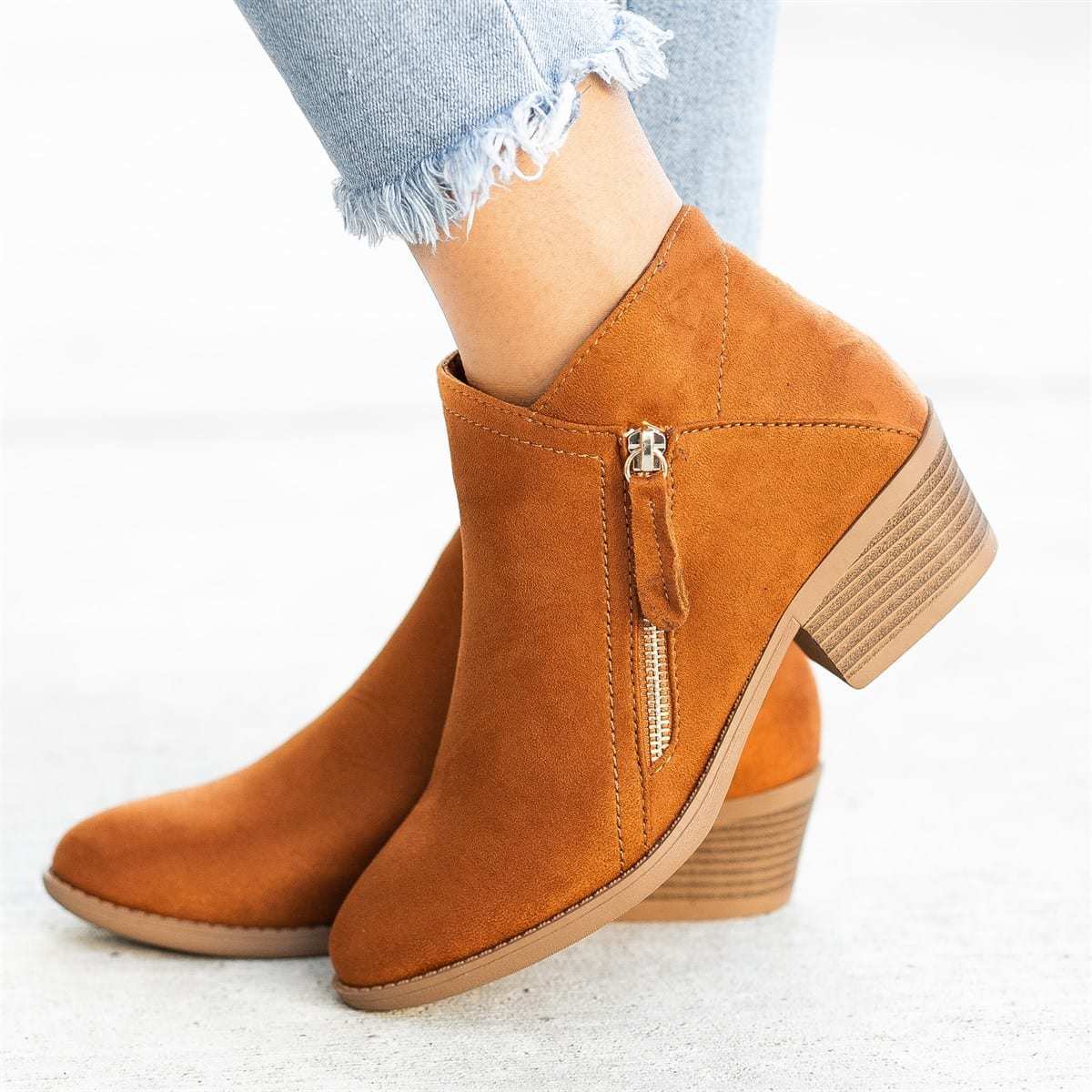Winter Women Ankle Boots Latest Zipper Platform Shoes Autumn Low Heels Solid Colors Boots Sexy Ladies Pumps Botas De Mujer Botines