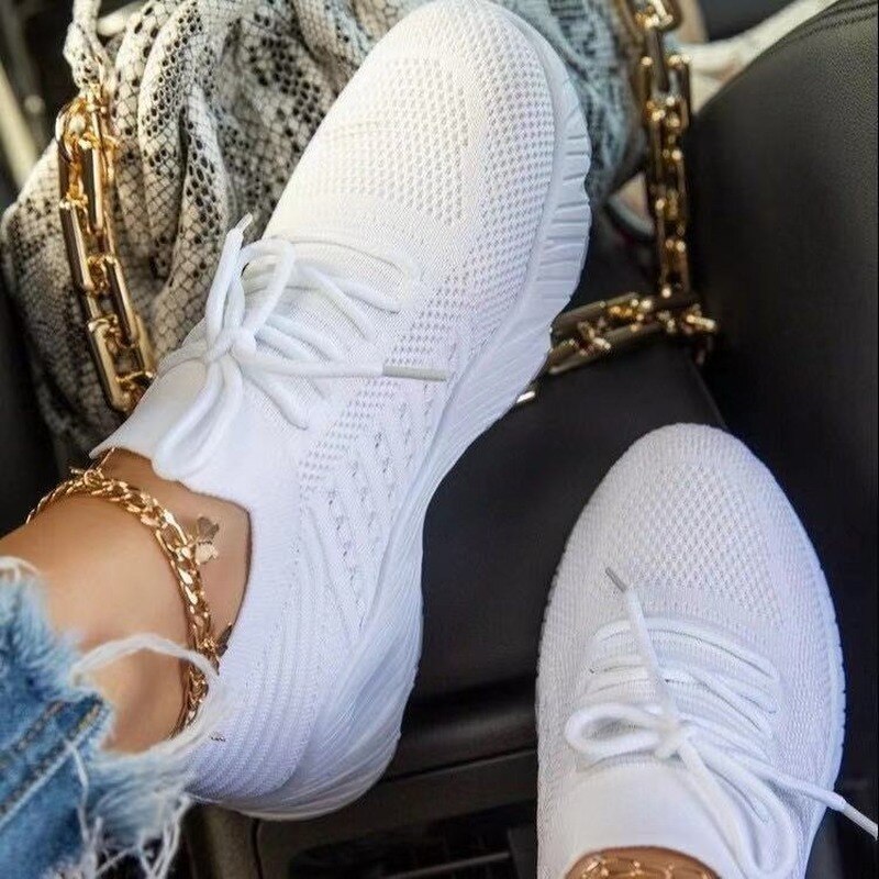 Women Sneakers Casual Shoes Comfortable Mesh Lace-up Vulcanized Shoes Ladies Platform Sneakers Women Shoes Zapatos De Mujer - Image 2